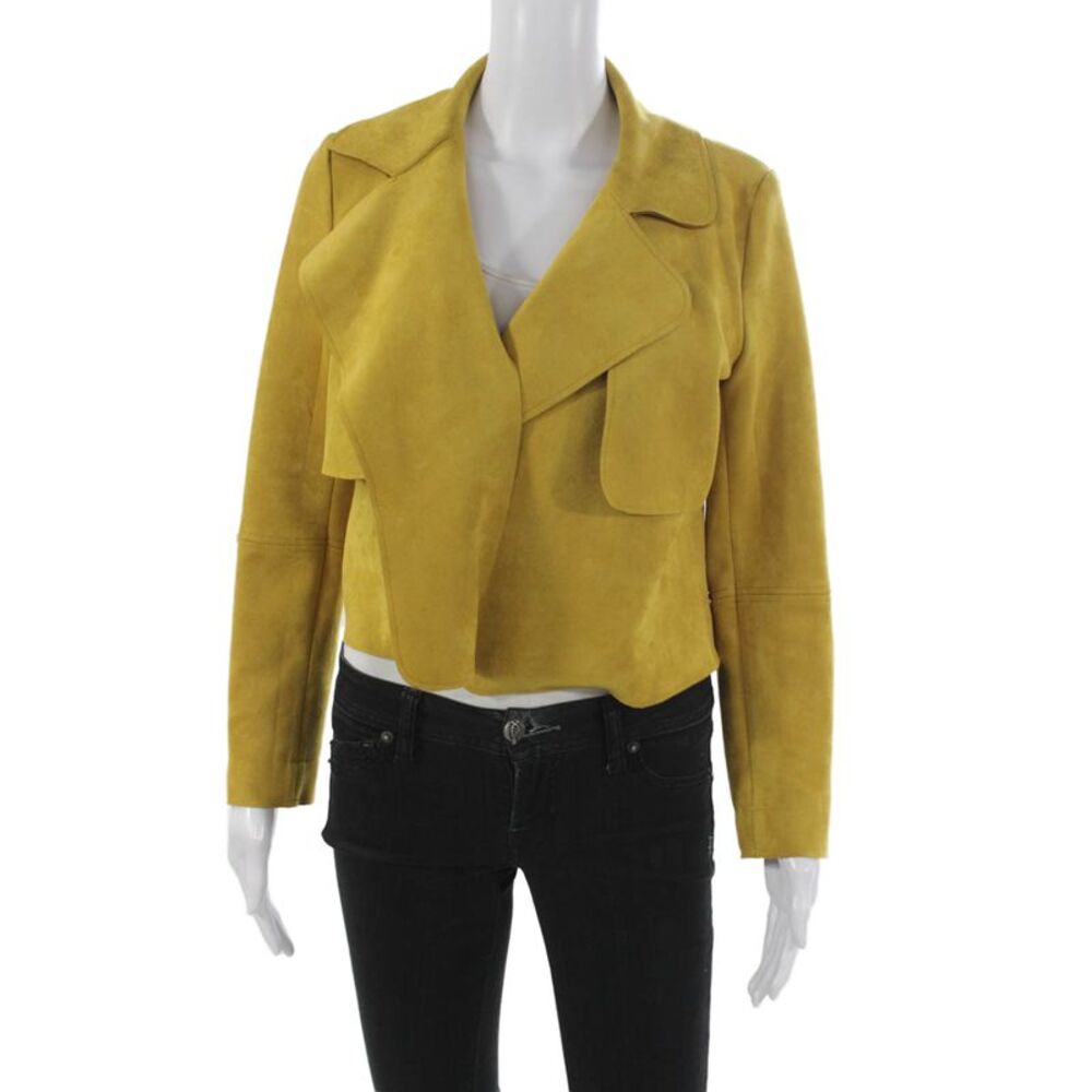 Sosken Womens Basic Jacket Yellow Long Sleeve Polyester Size 1